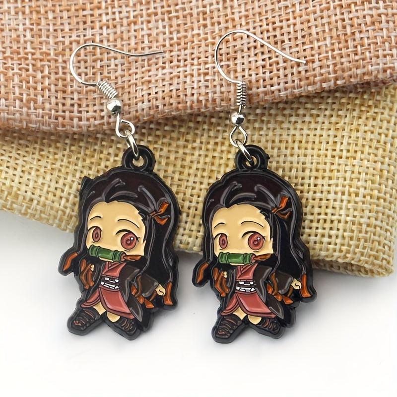 Anime Girl Earrings Small Three-dimensional Alloy Earrings Pair