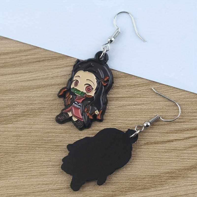 Anime Girl Earrings Small Three-dimensional Alloy Earrings Pair