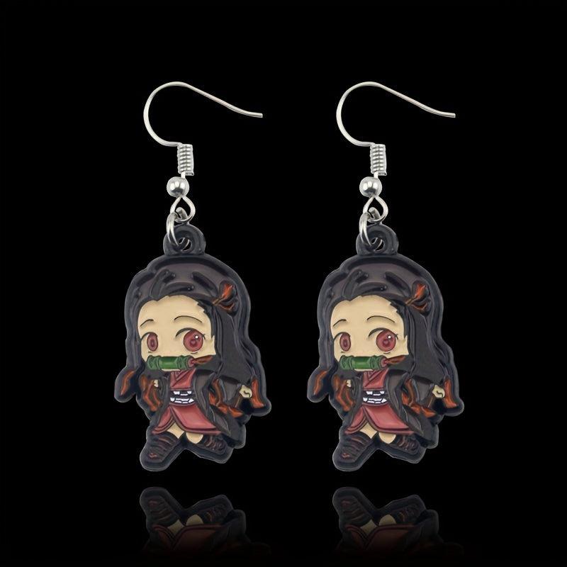 Anime Girl Earrings Small Three-dimensional Alloy Earrings Pair