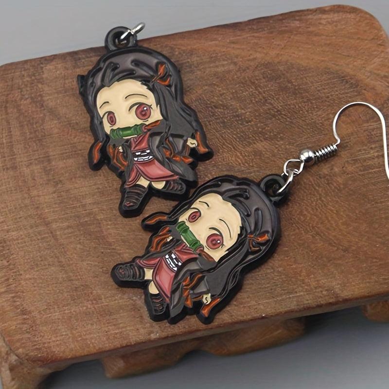 Anime Girl Earrings Small Three-dimensional Alloy Earrings Pair