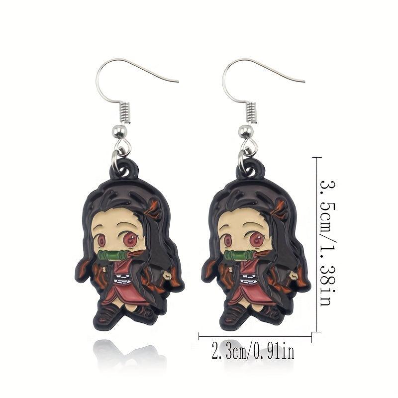 Anime Girl Earrings Small Three-dimensional Alloy Earrings Pair