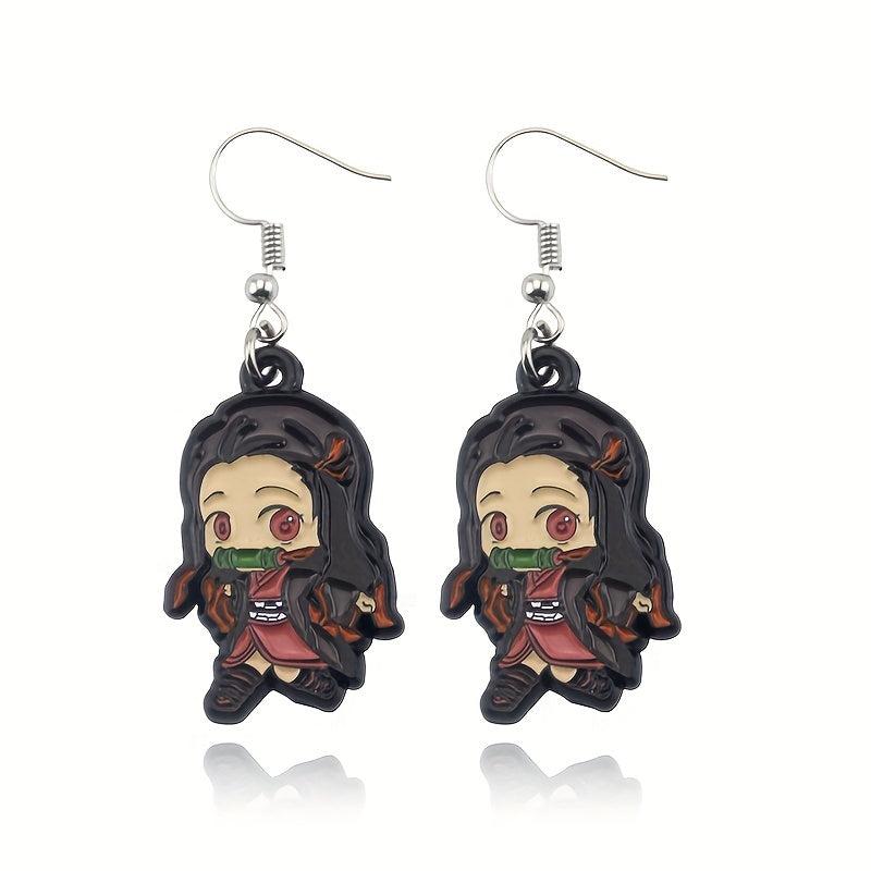 Anime Girl Earrings Small Three-dimensional Alloy Earrings Pair