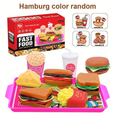 Fast Food Restaurant Hamburger Set Pretend Play Kitchen Toy