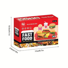 Fast Food Restaurant Hamburger Set Pretend Play Kitchen Toy