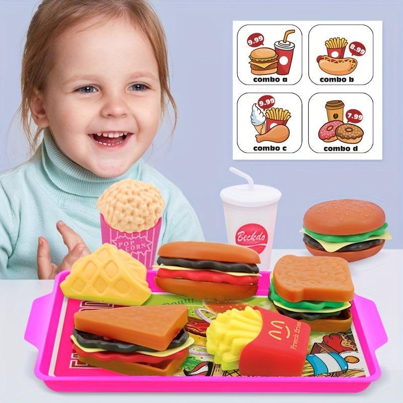 Fast Food Restaurant Hamburger Set Pretend Play Kitchen Toy