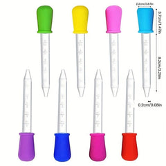 8pcs 0.17oz Silicone Liquid Pipettes Eyedrops Droppers with Bulb Tip