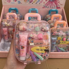 Princess Luggage & Hair Accessories Set DIY Hair Clips Jewelry Box