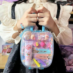 Princess Luggage & Hair Accessories Set DIY Hair Clips Jewelry Box