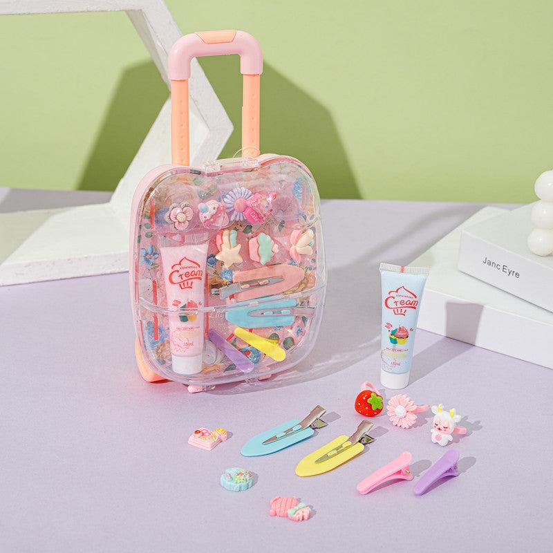 Princess Luggage & Hair Accessories Set DIY Hair Clips Jewelry Box