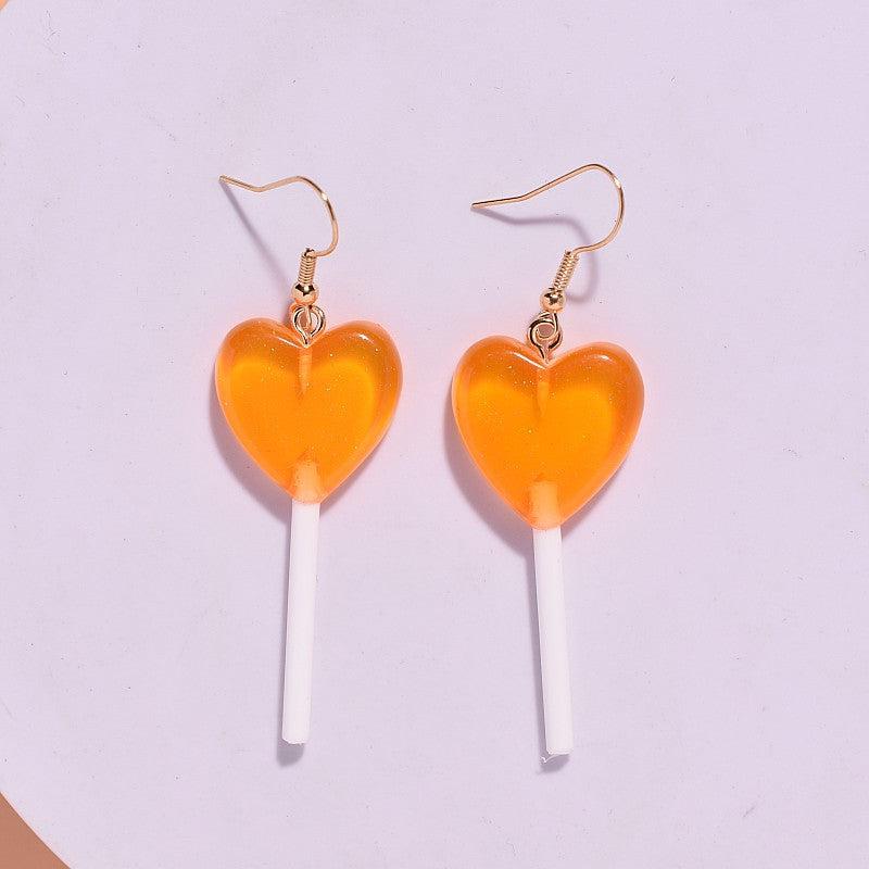 Heart Lollipop Earrings Long Ear Jewelry Party Birthday Gift