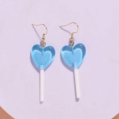 Heart Lollipop Earrings Long Ear Jewelry Party Birthday Gift