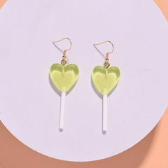 Heart Lollipop Earrings Long Ear Jewelry Party Birthday Gift