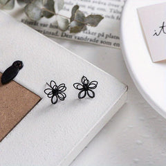 Double Layered Flower Earrings For Women - Small And Versatile