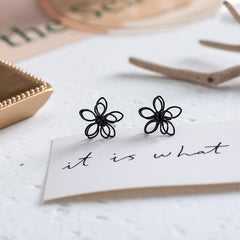 Double Layered Flower Earrings For Women - Small And Versatile