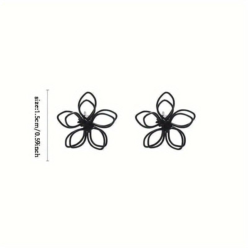 Double Layered Flower Earrings For Women - Small And Versatile
