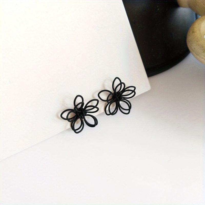 Double Layered Flower Earrings For Women - Small And Versatile