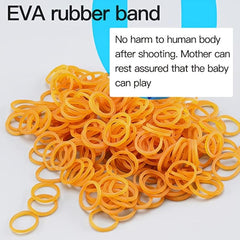 Metal Burst Rubber Band Toy Mini Folding Launcher Keychain & Bands