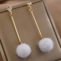 Plush Ball Earrings Party Jewelry Birthday Gift