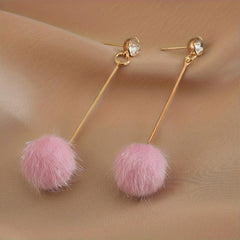Plush Ball Earrings Party Jewelry Birthday Gift