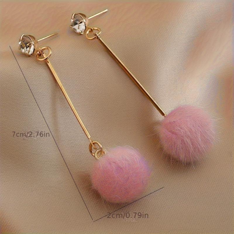 Plush Ball Earrings Party Jewelry Birthday Gift