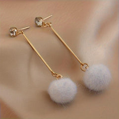 Plush Ball Earrings Party Jewelry Birthday Gift