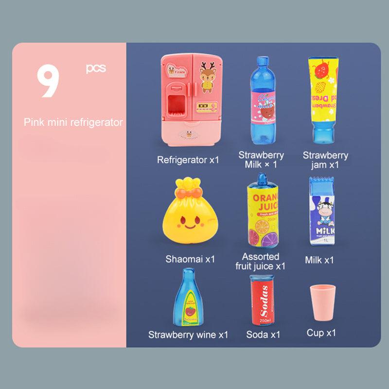 Mini Double Door Refrigerator Toys Pretend Play Kitchen Accessories Gift
