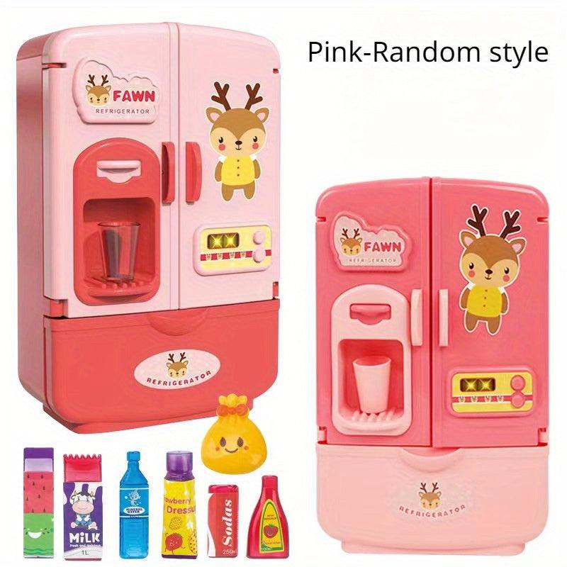 Mini Double Door Refrigerator Toys Pretend Play Kitchen Accessories Gift