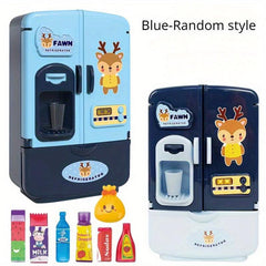 Mini Double Door Refrigerator Toys Pretend Play Kitchen Accessories Gift