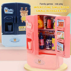 Mini Double Door Refrigerator Toys Pretend Play Kitchen Accessories Gift
