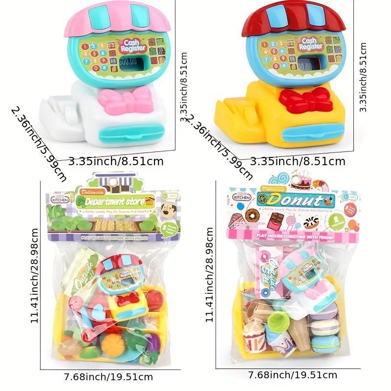 Mini Supermarket Cash Register Play House Shopping Cart Set Children's Toys