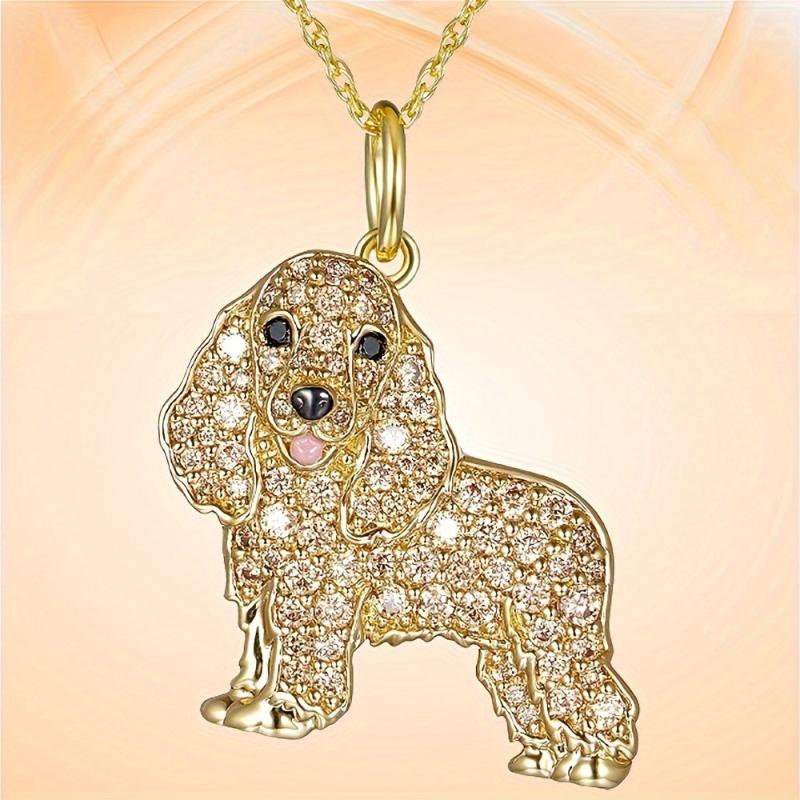 Cocker Spaniel Rhinestone Pet Pendant Necklace