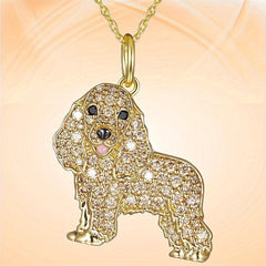 Cocker Spaniel Rhinestone Pet Pendant Necklace