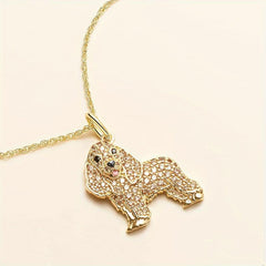 Cocker Spaniel Rhinestone Pet Pendant Necklace