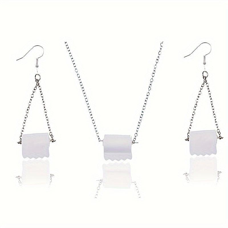 Toilet Paper Roll Earrings Party Jewelry Holiday Birthday Gift