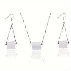 Toilet Paper Roll Earrings Party Jewelry Holiday Birthday Gift