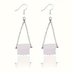 Toilet Paper Roll Earrings Party Jewelry Holiday Birthday Gift