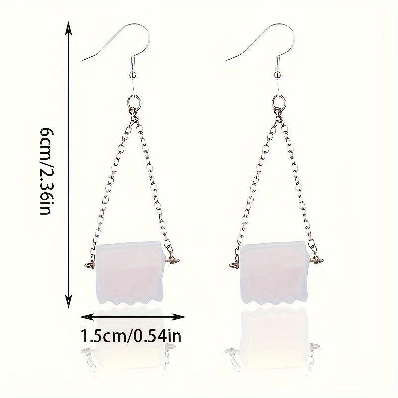 Toilet Paper Roll Earrings Party Jewelry Holiday Birthday Gift