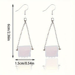 Toilet Paper Roll Earrings Party Jewelry Holiday Birthday Gift