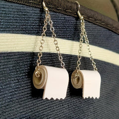 Toilet Paper Roll Earrings Party Jewelry Holiday Birthday Gift