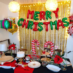 16 Inch Aluminum Film Merry Christmas Balloons Banner Red Green Theme