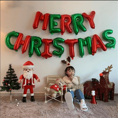 16 Inch Aluminum Film Merry Christmas Balloons Banner Red Green Theme