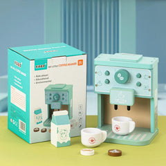 Wooden Coffee Machine Toy Set for Kids Pretend Play