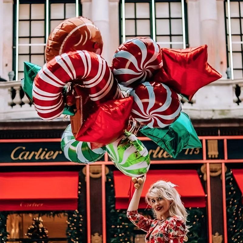 5pcs 32 inch Christmas Canes Party Balloons Decoration