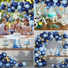 113pcs Metallic Balloon Garland Arch Set Boy Birthday Baby Shower Wedding Party