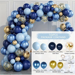 113pcs Metallic Balloon Garland Arch Set Boy Birthday Baby Shower Wedding Party
