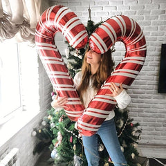 2pcs 83 82 Cm Extra Large Cane Aluminum Balloons Christmas Decoration