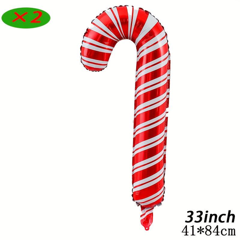 2pcs 83 82 Cm Extra Large Cane Aluminum Balloons Christmas Decoration