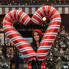 2pcs 83 82 Cm Extra Large Cane Aluminum Balloons Christmas Decoration