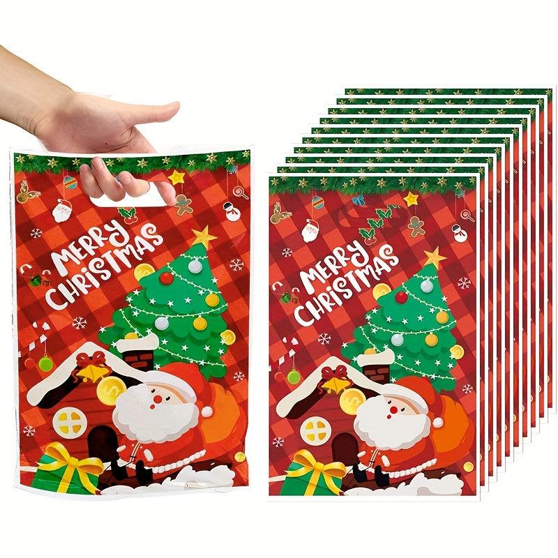 10pcs Christmas Gift Bags Pearlescent Bags Christmas Party Decoration