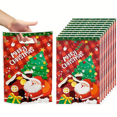 10pcs Christmas Gift Bags Pearlescent Bags Christmas Party Decoration
